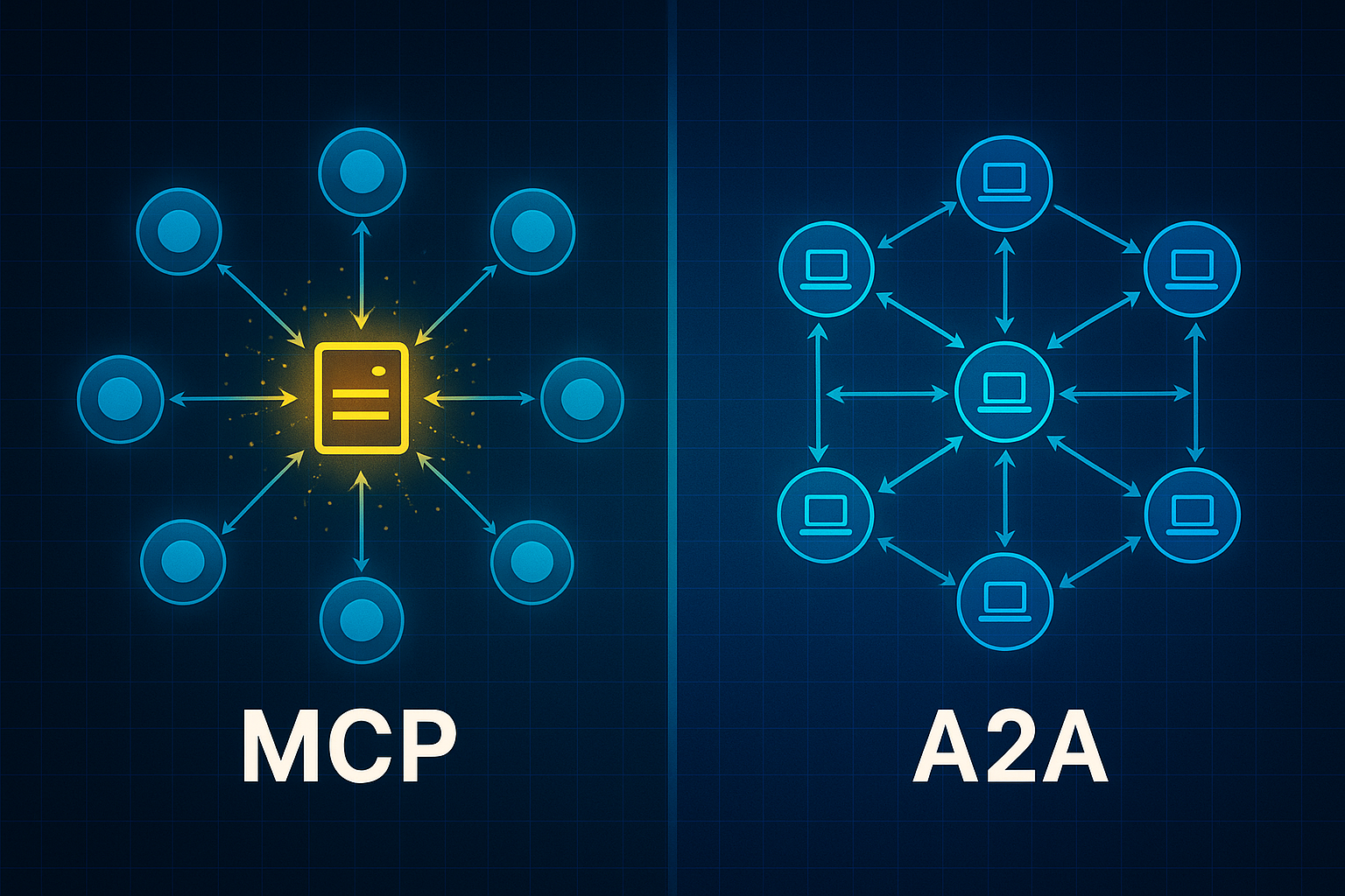 MCP vs A2A Protocol Architecture Comparison